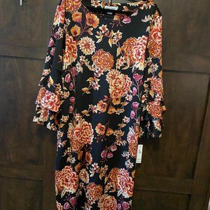 NWT. SHELBY AND PALMER  RED, GOLD,PURPLE, RUST  FALL DRESS.      SIZE 3X